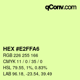 Color code: HEX #E2FFA6 | qconv.com