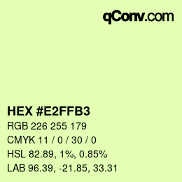 Farbcode: HEX #E2FFB3 | qconv.com