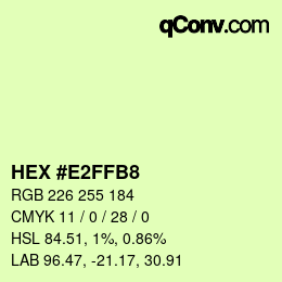 Color code: HEX #E2FFB8 | qconv.com