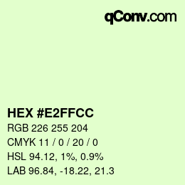 Color code: HEX #E2FFCC | qconv.com