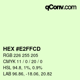 Color code: HEX #E2FFCD | qconv.com