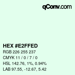 カラーコード: HEX #E2FFED | qconv.com
