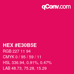 Código de color: HEX #E30B5E | qconv.com