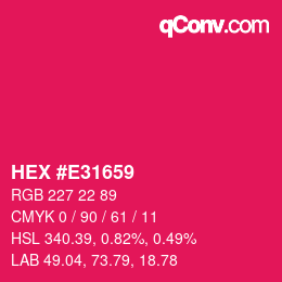 颜色代码: HEX #E31659 | qconv.com