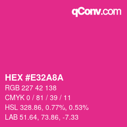 Color code: HEX #E32A8A | qconv.com