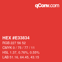 Color code: HEX #E33834 | qconv.com