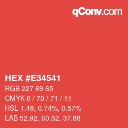 Color code: HEX #E34541 | qconv.com