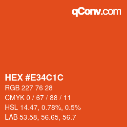 Color code: HEX #E34C1C | qconv.com