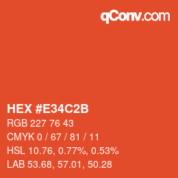 Color code: HEX #E34C2B | qconv.com