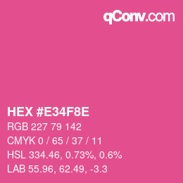 Color code: HEX #E34F8E | qconv.com