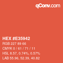 颜色代码: HEX #E35942 | qconv.com