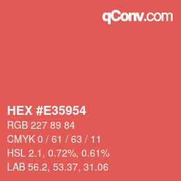 Color code: HEX #E35954 | qconv.com