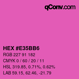 カラーコード: HEX #E35BB6 | qconv.com