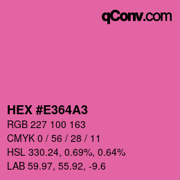 Color code: HEX #E364A3 | qconv.com