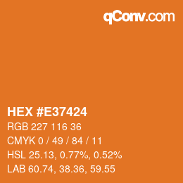 カラーコード: HEX #E37424 | qconv.com