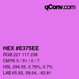 Color code: HEX #E375EE | qconv.com