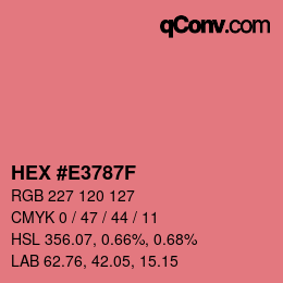 颜色代码: HEX #E3787F | qconv.com