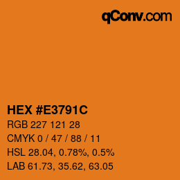 颜色代码: HEX #E3791C | qconv.com