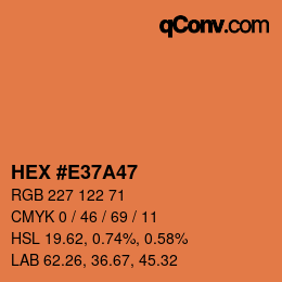 Color code: HEX #E37A47 | qconv.com