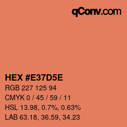 カラーコード: HEX #E37D5E | qconv.com