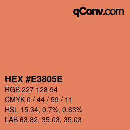 Farbcode: HEX #E3805E | qconv.com