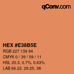 Color code: HEX #E38B5E | qconv.com