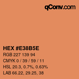 Code couleur: HEX #E38B5E | qconv.com