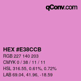 Color code: HEX #E38CCB | qconv.com