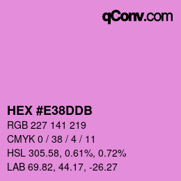 カラーコード: HEX #E38DDB | qconv.com