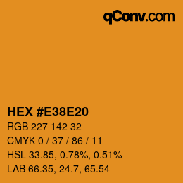 Color code: HEX #E38E20 | qconv.com
