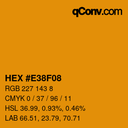 Color code: HEX #E38F08 | qconv.com