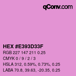 Farbcode: HEX #E393D33F | qconv.com