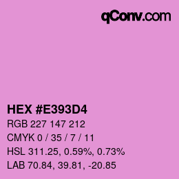 Farbcode: HEX #E393D4 | qconv.com