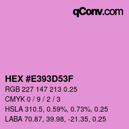 カラーコード: HEX #E393D53F | qconv.com