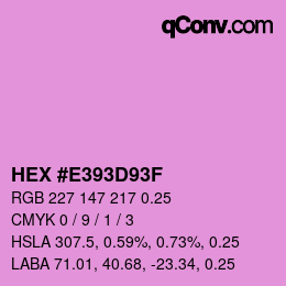 Farbcode: HEX #E393D93F | qconv.com