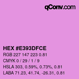 Farbcode: HEX #E393DFCE | qconv.com