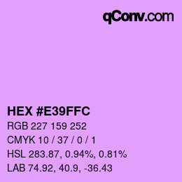 カラーコード: HEX #E39FFC | qconv.com