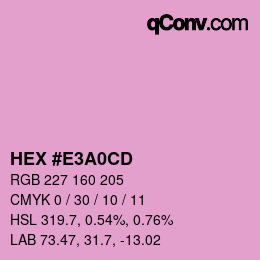 Color code: HEX #E3A0CD | qconv.com