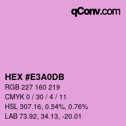 カラーコード: HEX #E3A0DB | qconv.com
