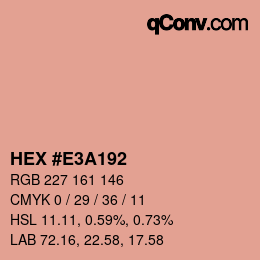 Farbcode: HEX #E3A192 | qconv.com
