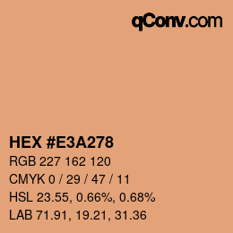 カラーコード: HEX #E3A278 | qconv.com