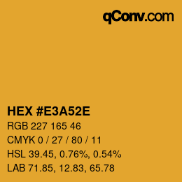 Color code: HEX #E3A52E | qconv.com