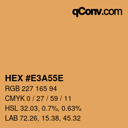Color code: HEX #E3A55E | qconv.com
