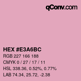 Color code: HEX #E3A6BC | qconv.com