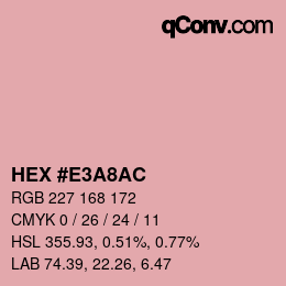 カラーコード: HEX #E3A8AC | qconv.com