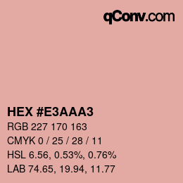 カラーコード: HEX #E3AAA3 | qconv.com