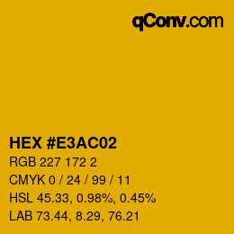 Color code: HEX #E3AC02 | qconv.com