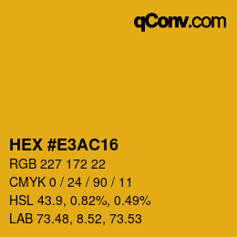 Color code: HEX #E3AC16 | qconv.com