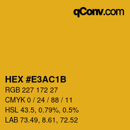 Color code: HEX #E3AC1B | qconv.com