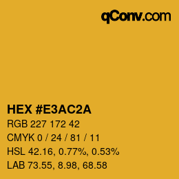 Color code: HEX #E3AC2A | qconv.com